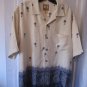Tommy Bahama Men's Cream & Blue Hawaiian Shirt 100% Silk Sz M Pre-Owned