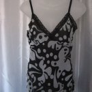 Nicola Women's Black & White Camisole Adjustable Strap 100% Polyester Sz S NWWT