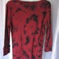 Cristina V Junior Size Tye Dye Maroon/Black Long Sleeve Cotton Shirt Sz XL NWT