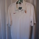 Nike USC Trojans Women's White Short Sleeve Collar Basketball Shirt Sz M NWWT