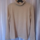 Mac & Jac Junior Size Tan Oatmeal Mock Turtleneck Long Sleeve Shirt Sz L NWWT