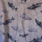 Columbia Men's Tan & Blue Fish Print Button Down Shirt 100% Cotton Sz L PreOwned