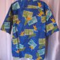 Hilo Hatties Men's Blue Hawaiian Button Down Shirt 100% Cotton Sz L Pre-Owned