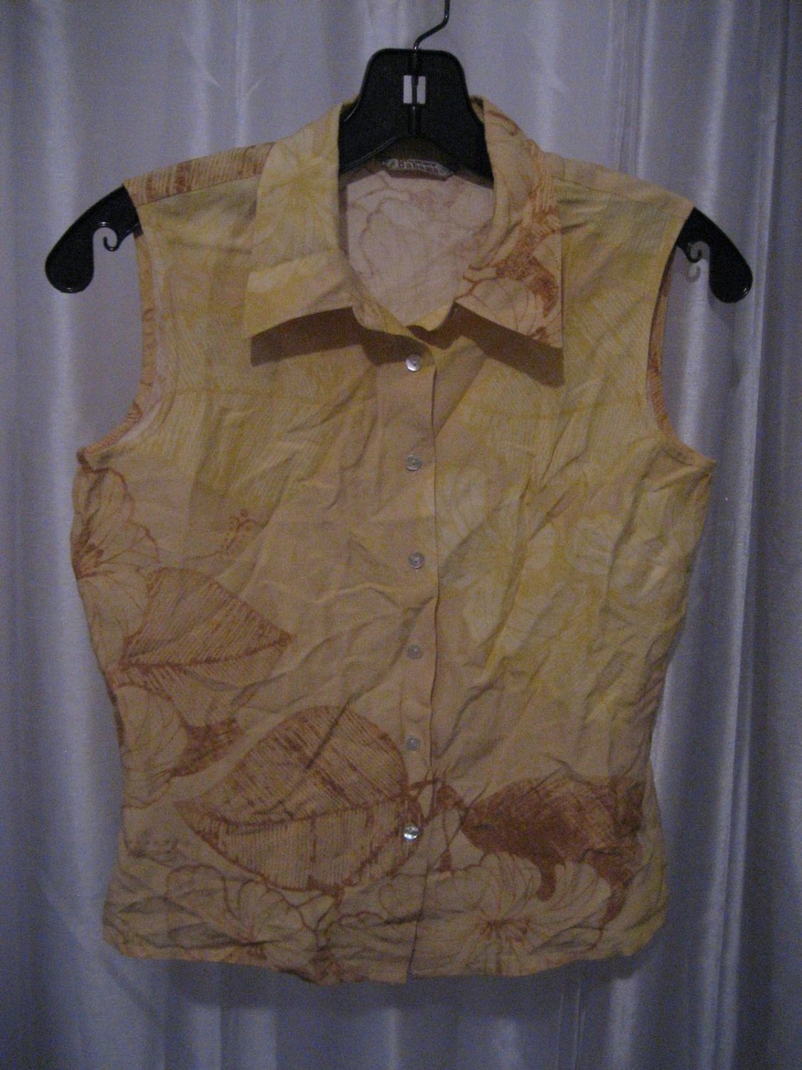 Tommy Bahama Women's Button Down Sleeveless Hawaiian Shirt Sz XS(2) Pre-Owned