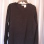Bobbie Brooks Women's Black Long Sleeve V Neck Shirt 95% Cotton Sz XL NWNT