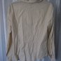 E.K. Designs Junior Size Cream/Brown Striped Cotton Button Down Shirt  Sz XL NWT