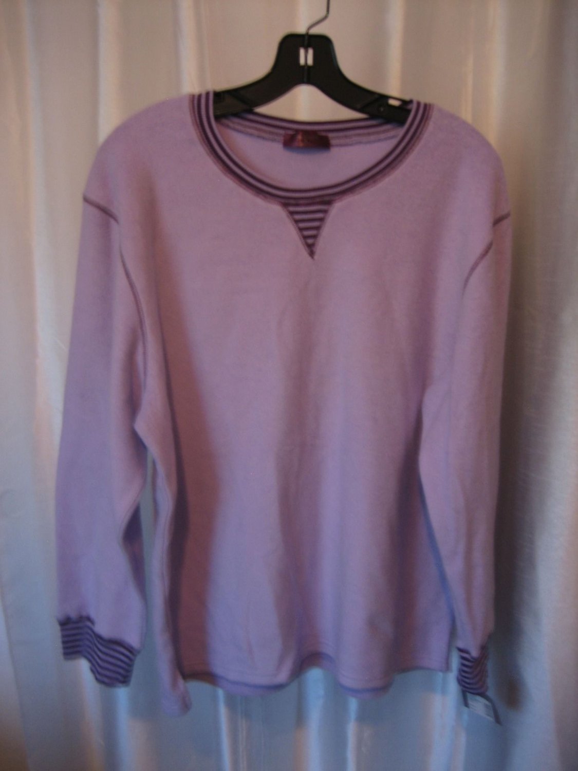 Gloria Vandebilt Lilac Cozy Weekender Crew Top Sz XL NWWT 80%Cotton/20%Polyester