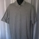 Nautica Men's Grey & Black Striped 2 Button Front Shirt Sz L 100% Cotton Pre-Own