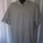 Nautica Men's Grey & Black Striped 2 Button Front Shirt Sz L 100% Cotton Pre-Own