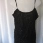 Royal Love Junior Size Black Bead/Sequin Spaghetti Strap Tank/Cami Sz L PreOwned