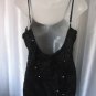 Royal Love Junior Size Black Bead/Sequin Spaghetti Strap Tank/Cami Sz L PreOwned