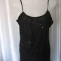 Royal Love Junior Size Black Bead/Sequin Spaghetti Strap Tank/Cami Sz L PreOwned