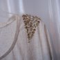 H & M Junior Size Cream Jeweled Shoulder Short Sleeve Shirt/Top Sz L NWNT