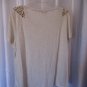 H & M Junior Size Cream Jeweled Shoulder Short Sleeve Shirt/Top Sz L NWNT