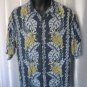 Tommy Bahama Men's Blue Hawaiian 100% Silk Button Down Shirt Sz M Pre-Owned