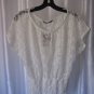 Love J Junior Size Off White Lace Pullover Short Sleeve Shirt/Top Sz L NWWT