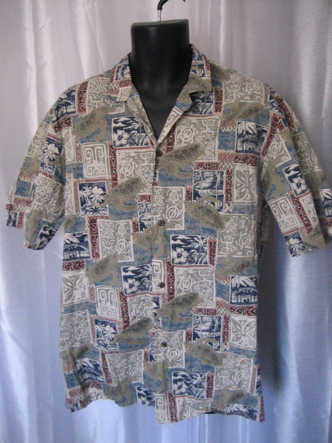 Royal Creations Men's Hawaiian Button Down Shirt 100% Cotton Sz XL Pre-Owned