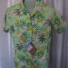 Columbia Midway Run Women's Green/Pink Hawaiian Button Down Shirt Sz S NWWT