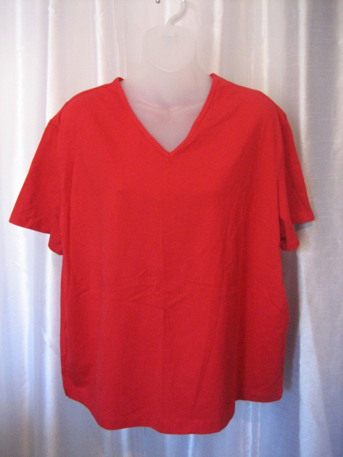 Marsh Landing Women's Red V Neck Shirt Top Sz XL NWWT 95% Cotton/5% Lycra