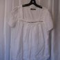 Ana Women's White Square Neck Short Sleeve Top Shirt 100% Cotton Sz XL Pre-Owned