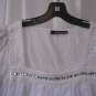 Ana Women's White Square Neck Short Sleeve Top Shirt 100% Cotton Sz XL Pre-Owned