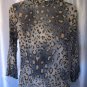 Kriss Sweden Junior Size Animal Print 3/4 Sleeve V Neck Blouse Sz L Pre-Owned