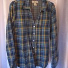 Bob Jimlopake Junior Size Blue/Tan Plaid Button Down Long Sleeve Shirt Sz XL NW