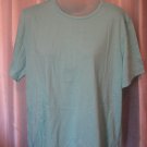 Burlington Women's Aqua Blue 100% Cotton Short Sleeve T Shirt Sz L 14-16 NWWT