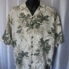 Hilo Hattie Men's Cream Hawaiian Button Down Shirt 100% Cotton Sz L Pre-Owned