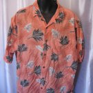 Palm Island Men's Peach Hawaiian Button Down Shirt Sz XL Pre-Owned 55% Cotton