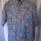 Columbia Sportswear Company Men's Blue Fish Button Down Shirt Sz M Pre-Owned