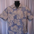 Cooke Street Men's Blue/Tan Cotton Short Sleeve Hawaiian Shirt Sz XL Pre-Owned