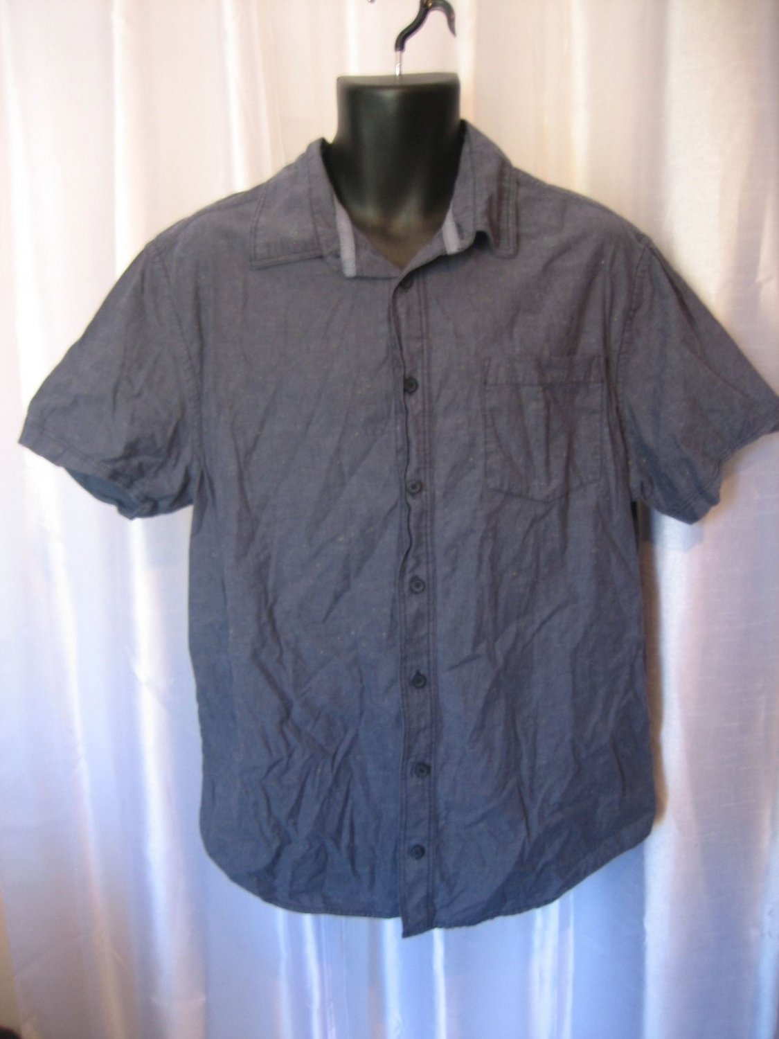 Mossimo Supply Co Men's Blue 100% Cotton Button Down Shirt Sz XL/TG Pre-Owned