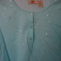 Route 66 Women's 100% Cotton Blue Sequin Long Sleeve Tunic Shirt Sz XL NWWT