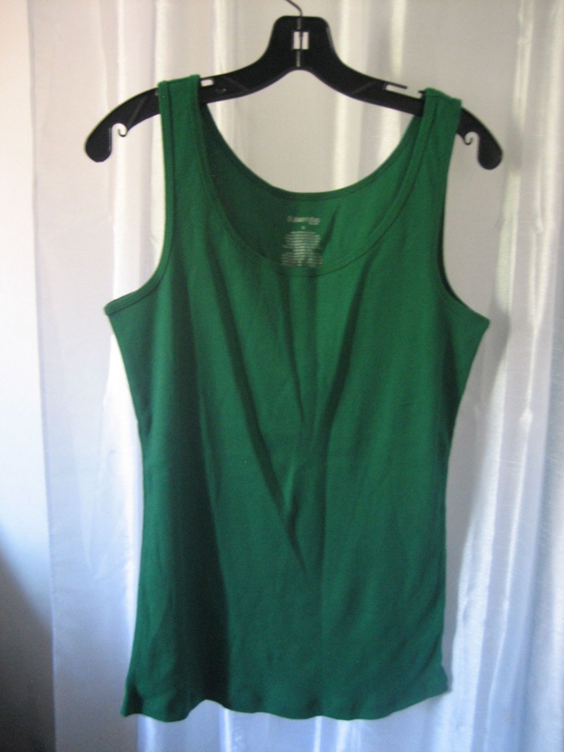 St. John's Bay Rib Junior Size Green Tank Top 100% Cotton Sz XL NWNT