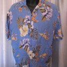 Thums Up Sportswear Men's Blue Hawaiian Button Down Shirt Sz L Pre-Owned Rayon