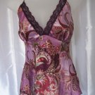 Junior Size Purple/Lavender Paisley Spaghetti Strap Camisole Shirt Sz M PreOwned