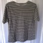 Real Clothes Saks Fifth Avenue Junior Size Silk Black/Grey Striped Shirt Sz XL