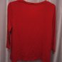 White Stag Women's Red Lace Neck Pullover Long Sleeve Shirt Sz XL 16/18 NWNT
