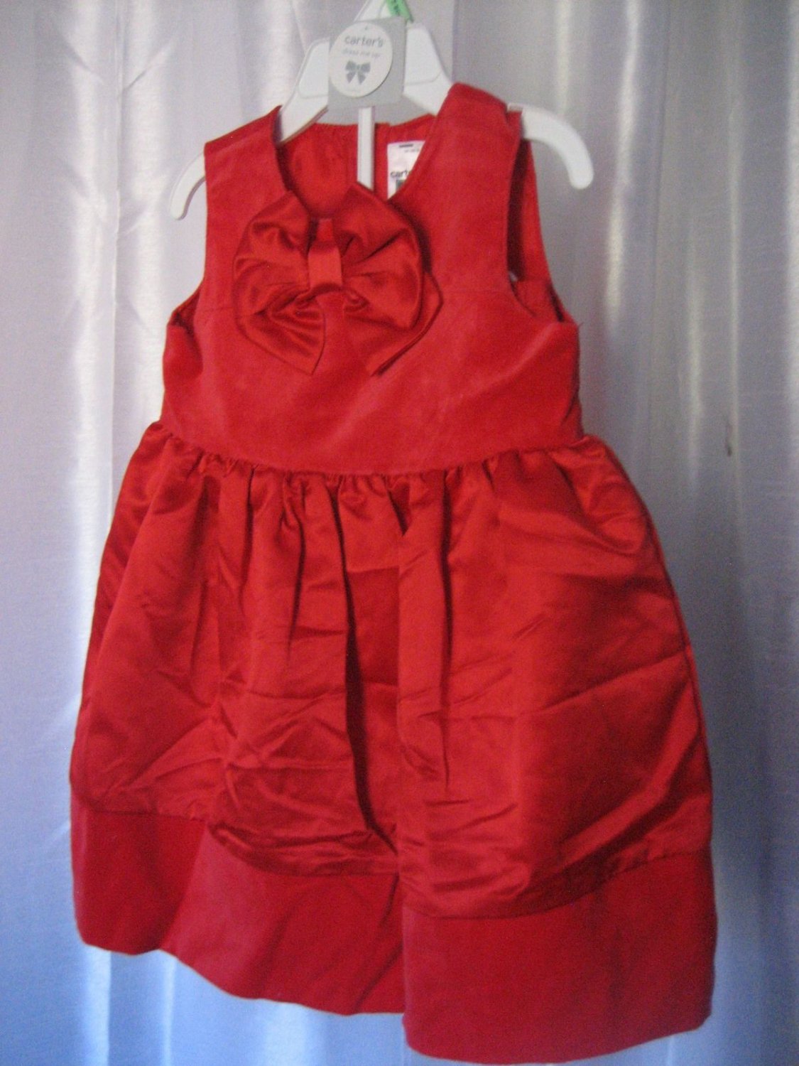 Carter's Infant Girl's 2 Piece Red Sleeveless Dress Cotton/Polyester Sz 18M NWWT