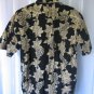 Cooke Street Black & Tan Men's Hawaiian Button Down Shirt Cotton Sz XL Pre-Owned