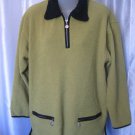 Designers Originals Sport Women's Green/Black Zipper Front Pullover Shirt Sz M