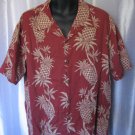 East Lander Honolulu Men's Rust/Tan Hawaiian Button Down Shirt Sz XL Pre-Owned