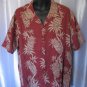 East Lander Honolulu Men's Rust/Tan Hawaiian Button Down Shirt Sz XL Pre-Owned