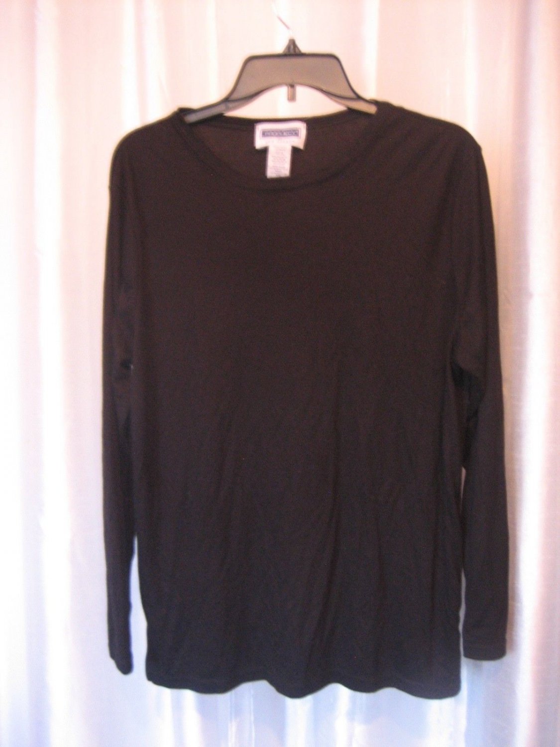 Prophecy by Sag Harbor Women's Black Long Sleeve Round Neck Shirt Sz L NWNT