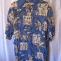 Pierre Cardin Men's Blue Hawaiian Button Down Shirt Sz 3XLT Pre-Owned 100% Rayon