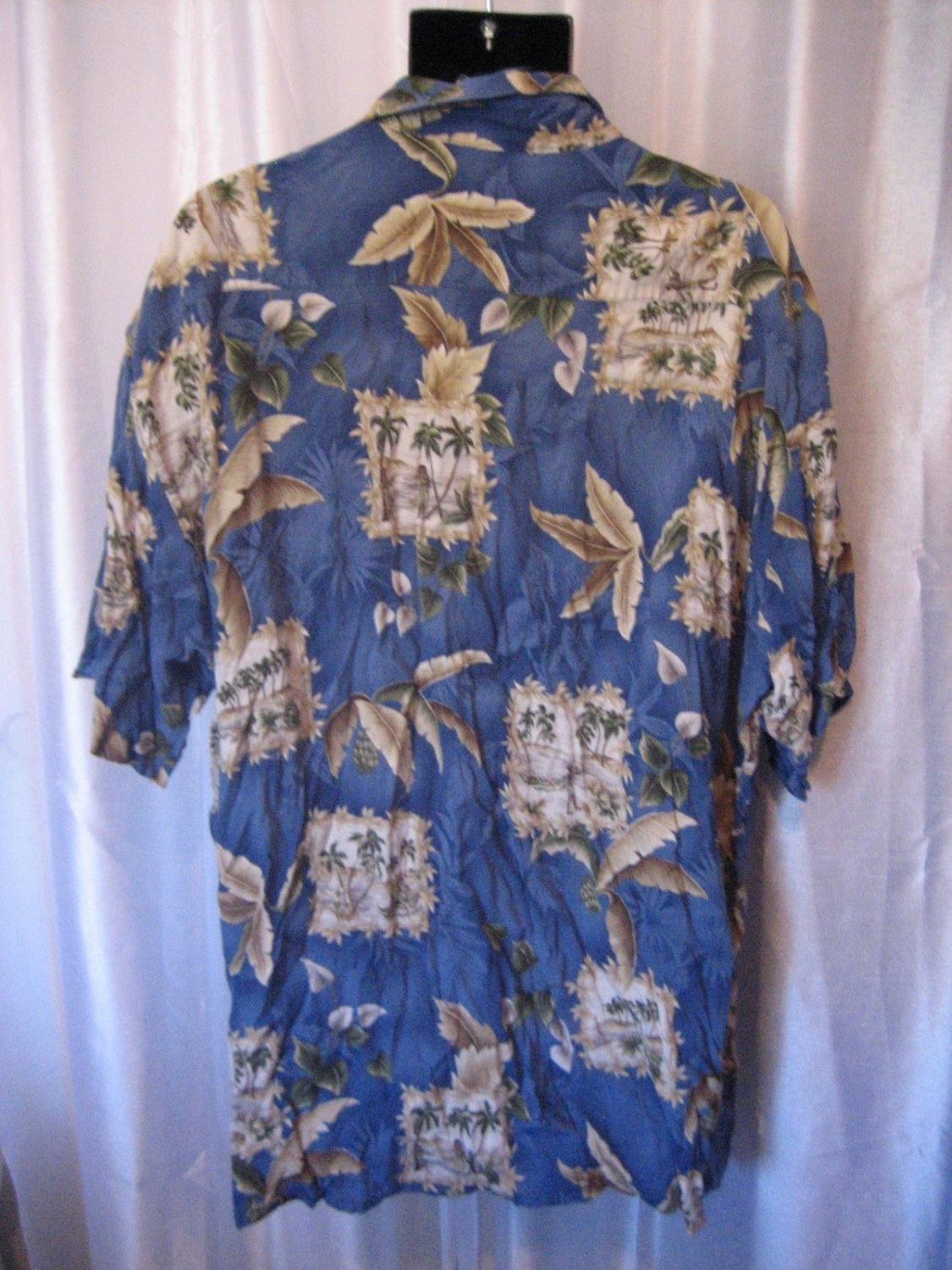 Pierre Cardin Men's Blue Hawaiian Button Down Shirt Sz 3XLT Pre-Owned ...