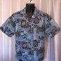 Hawaiian Kine Men's Blue Hawaiian Button Down Shirt Sz M Pre-Owned 100% Cotton