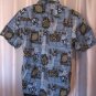 Hawaiian Kine Men's Blue Hawaiian Button Down Shirt Sz M Pre-Owned 100% Cotton