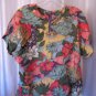 Carol Anderson Collection Women's Tropical Print Blouse Top Sz L Pre-Owned USA